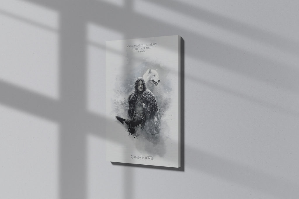 GeekCultcha Game of Thrones Jon Snow Premium Canvas Painting Winter Style