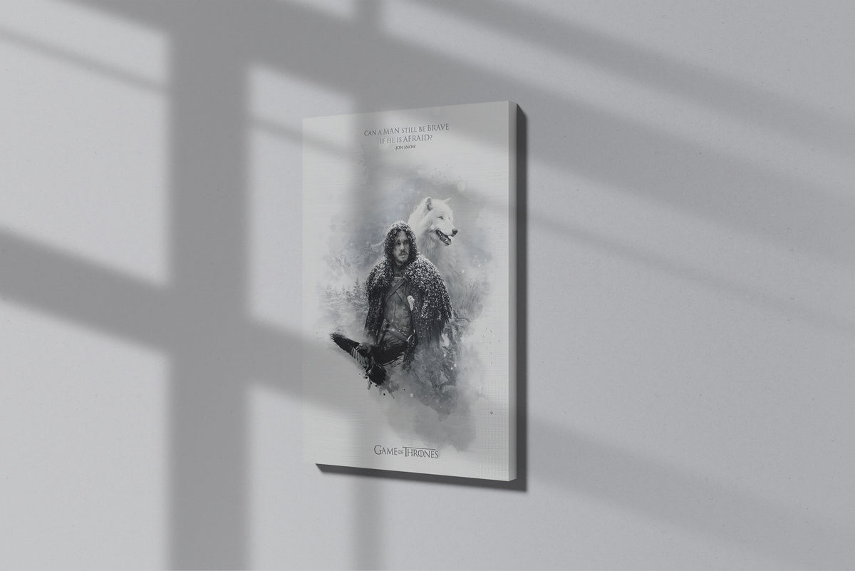 GeekCultcha Game of Thrones Jon Snow Premium Canvas Painting Winter Style