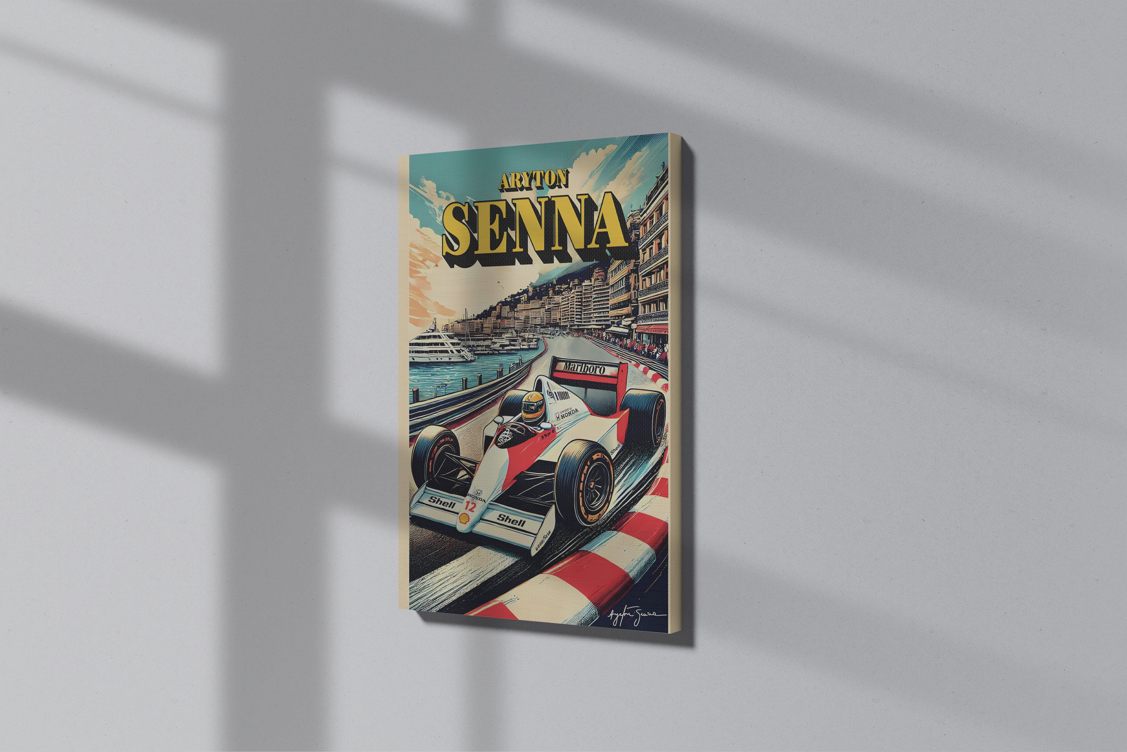 GeekCultcha Ayrton Senna Racing Themed Premium Canvas Painting