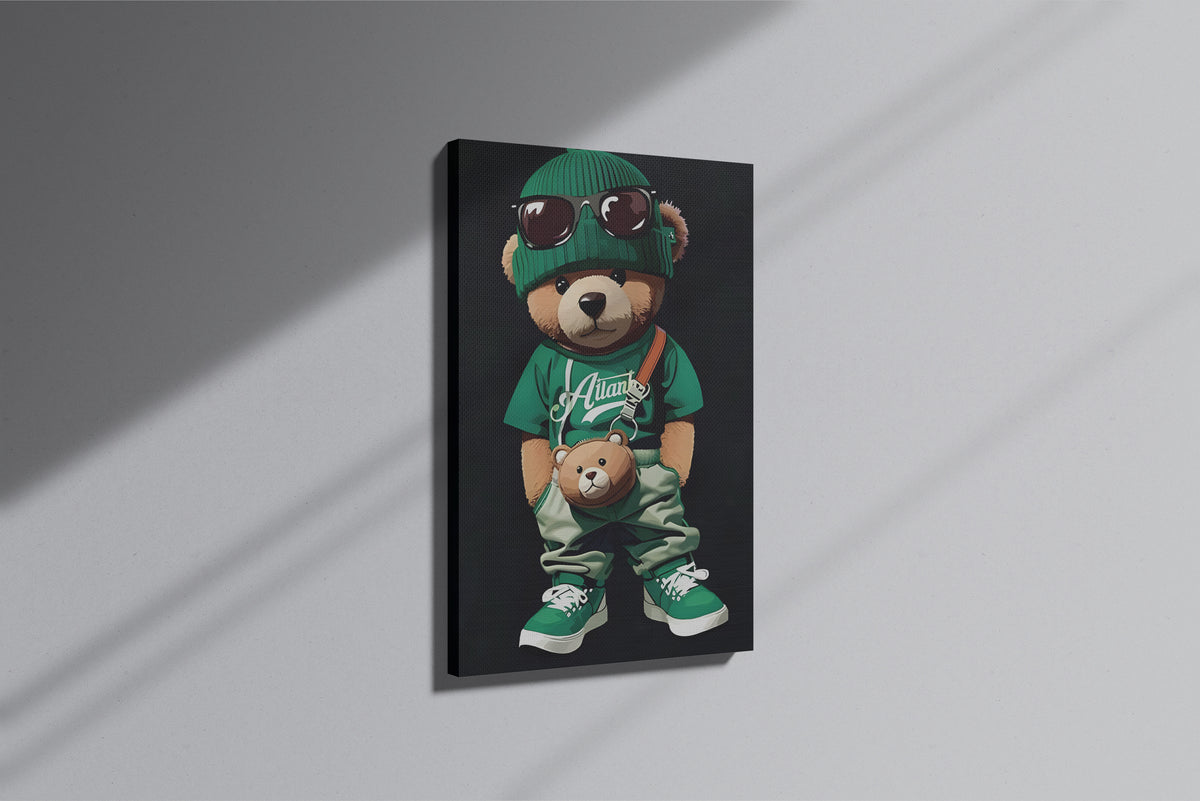 GeekCultcha Teddy Bear Streetwear Premium Canvas Print