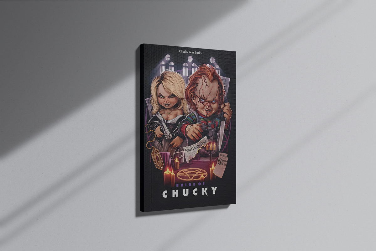 GeekCultcha Bride of Chucky Chucky and Tiffany Premium Canvas Print