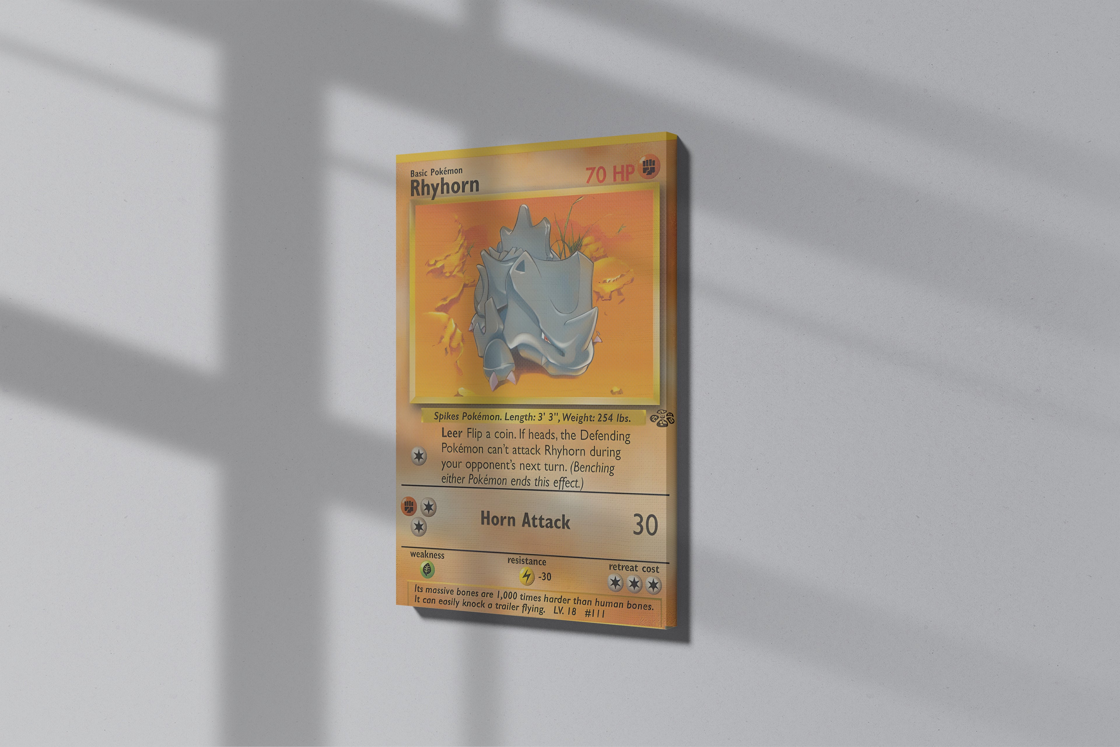 GeekCultcha Pokémon Rhyhorn Themed Premium Canvas Painting