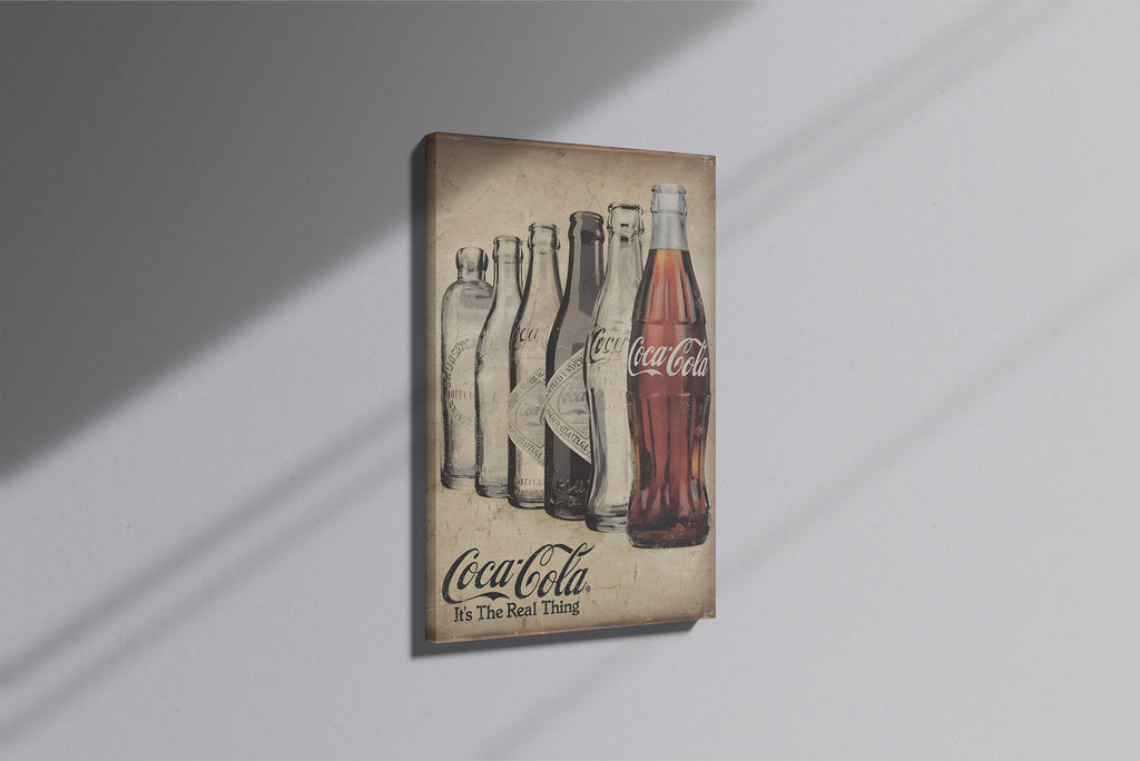 GeekCultcha Coca-Cola Historical Bottle Collection Premium Canvas Painting