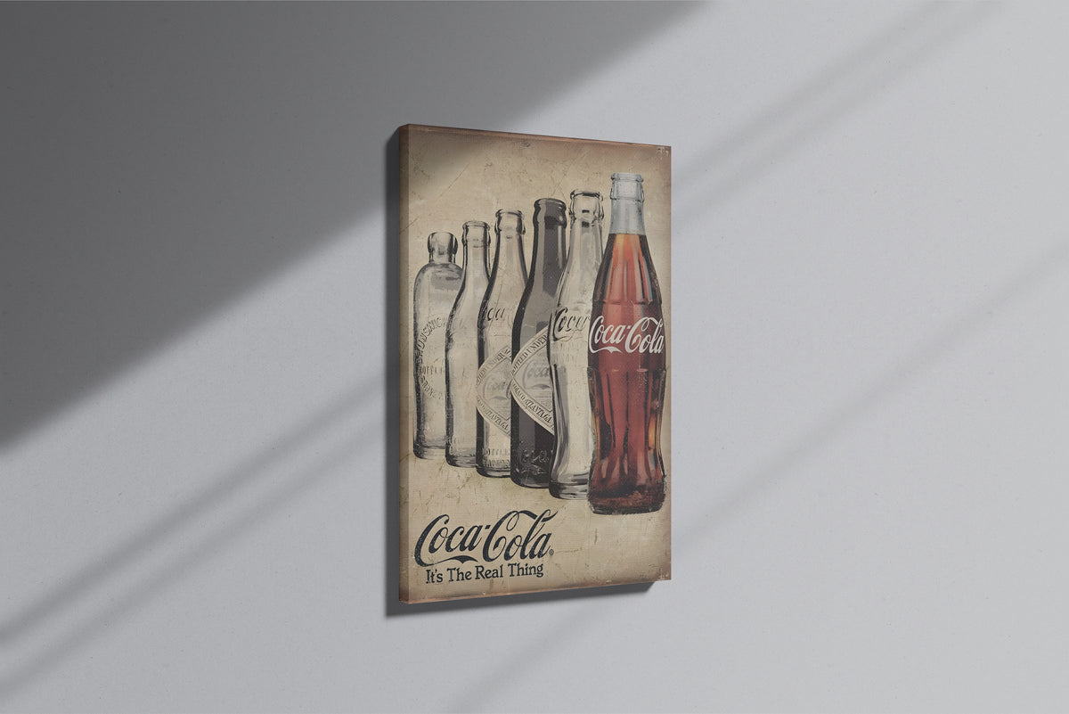 GeekCultcha Coca-Cola Historical Bottle Collection Premium Canvas Painting