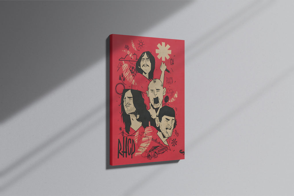GeekCultcha Red Hot Chili Peppers Themed Premium Canvas Print