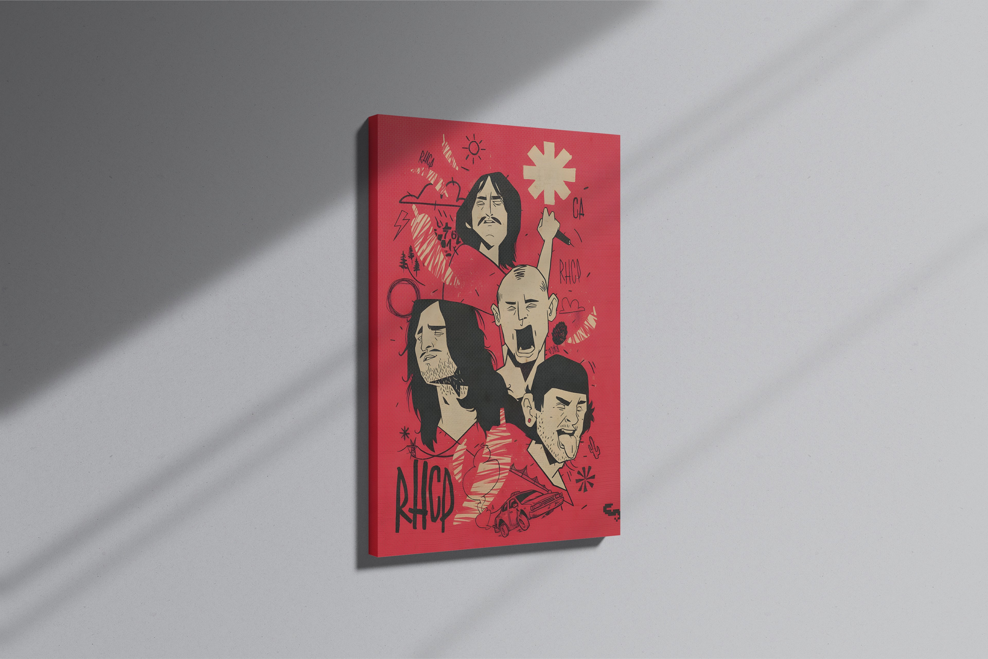 GeekCultcha Red Hot Chili Peppers Themed Premium Canvas Print