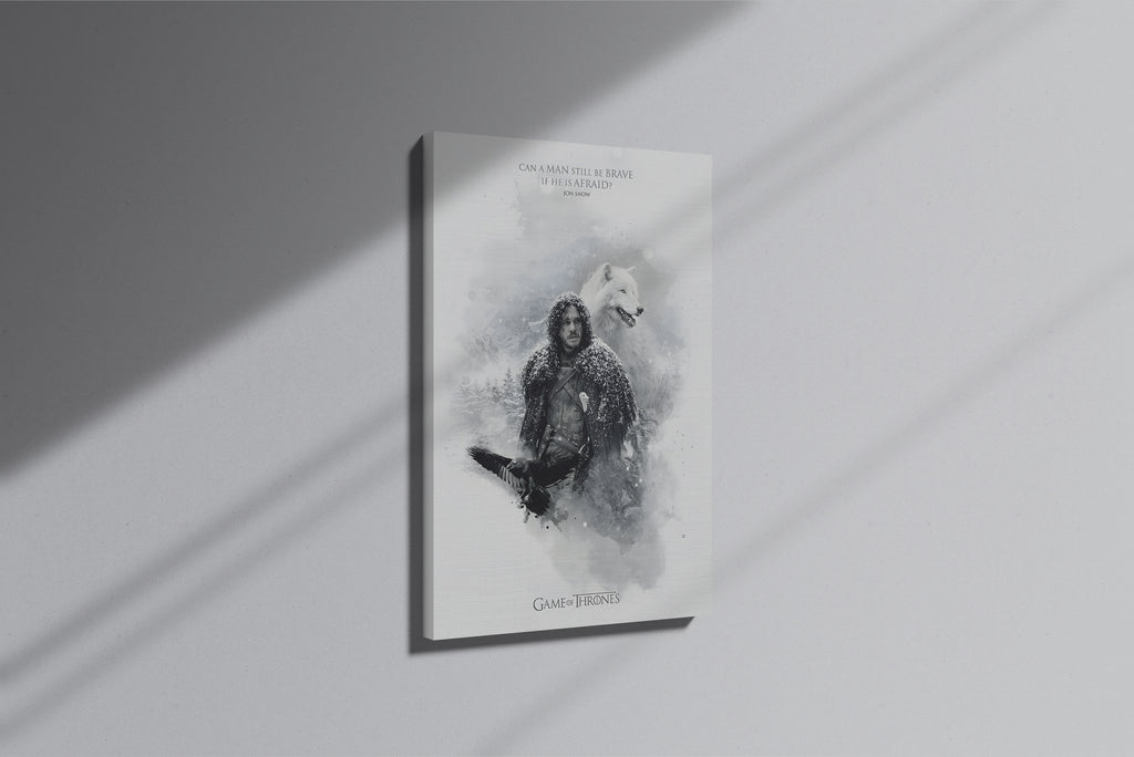 GeekCultcha Game of Thrones Jon Snow Premium Canvas Painting Winter Style