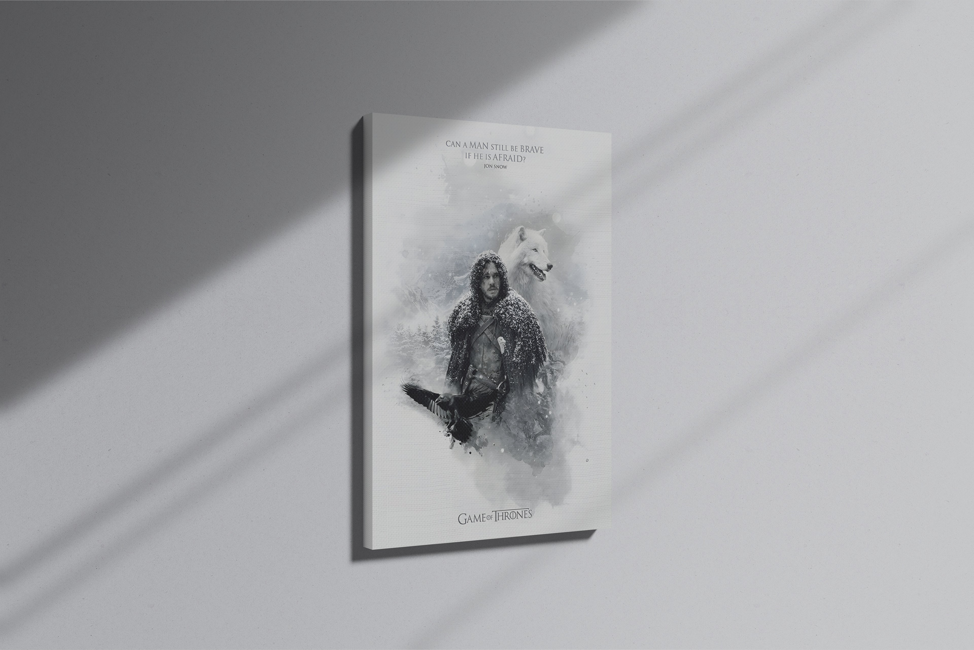 GeekCultcha Game of Thrones Jon Snow Premium Canvas Painting Winter Style