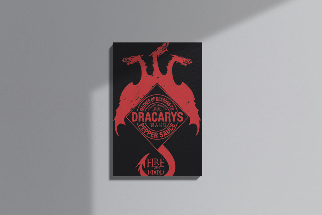 GeekCultcha Game of Thrones Dracarys Themed Premium Canvas Print