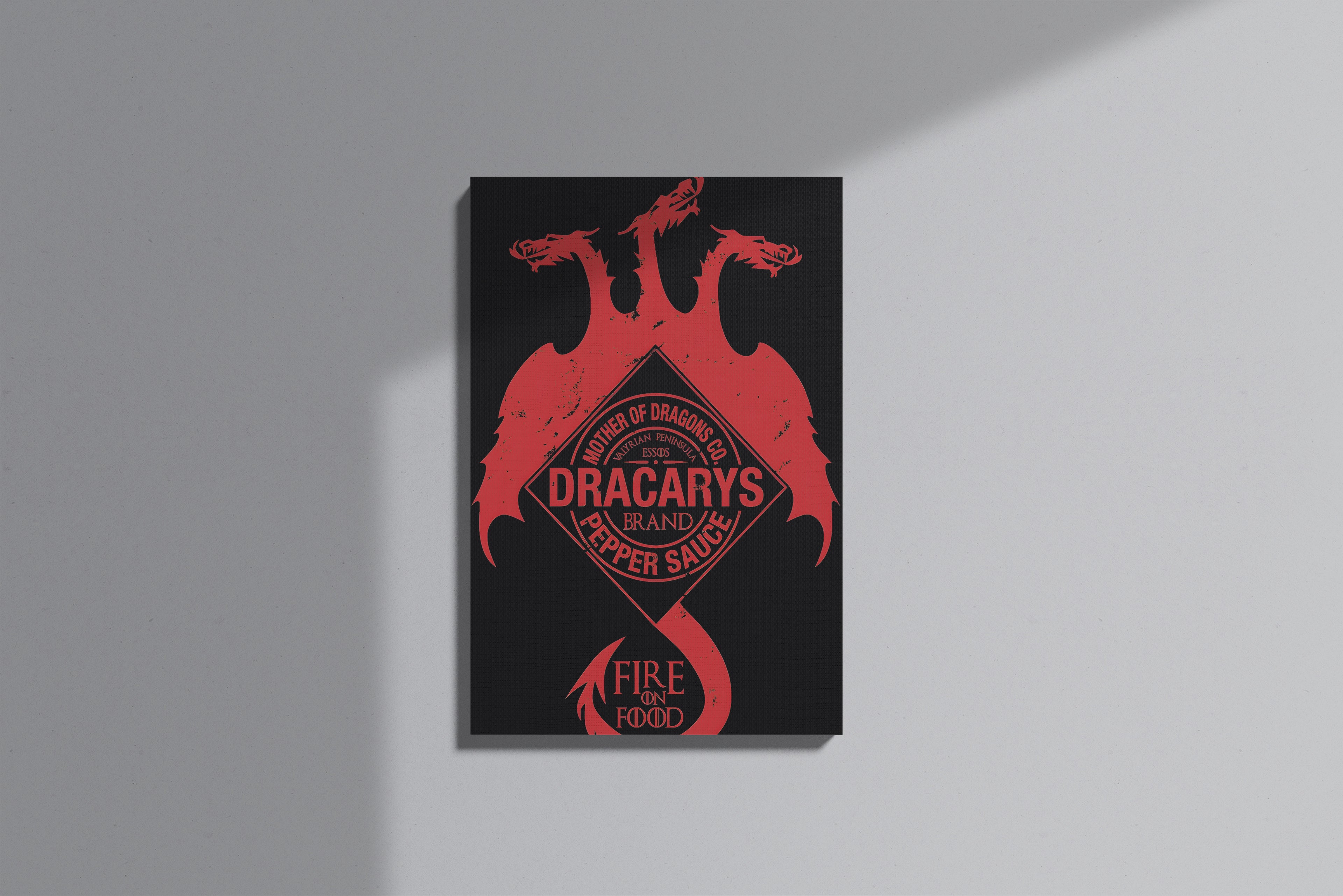 GeekCultcha Game of Thrones Dracarys Themed Premium Canvas Print
