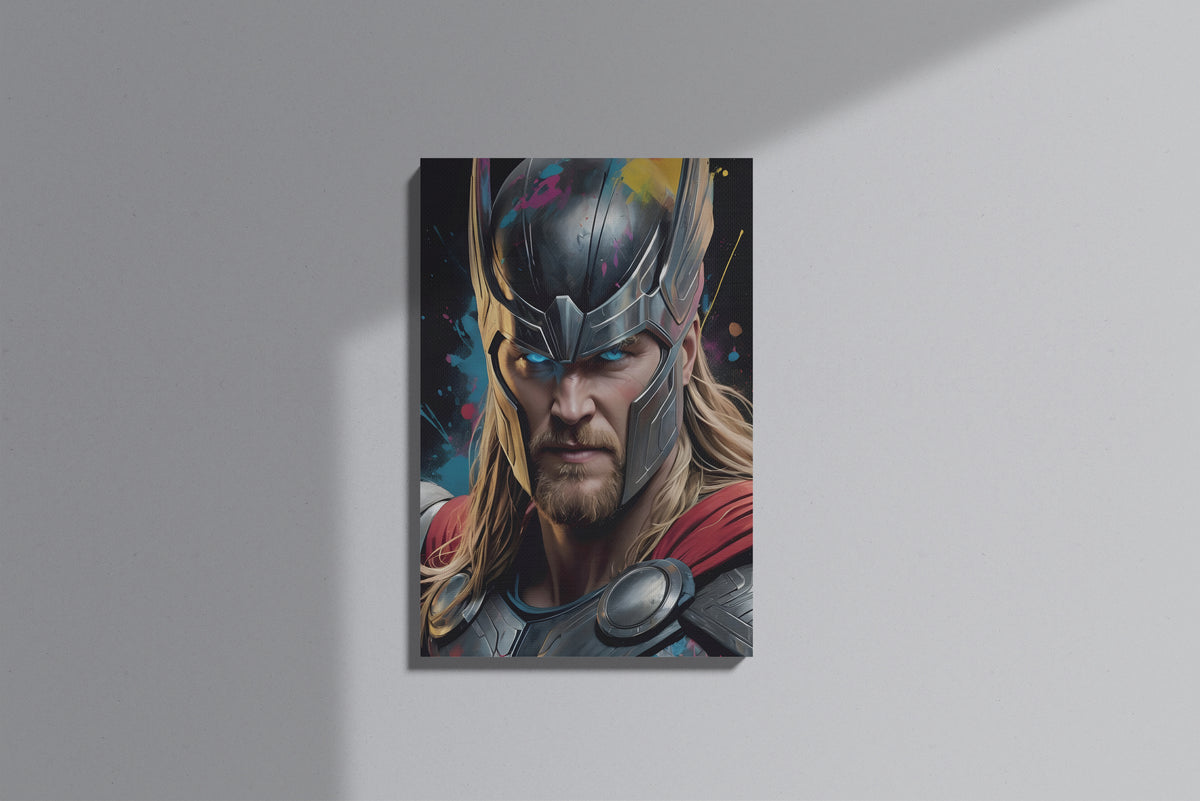 GeekCultcha Marvel Thor Premium Canvas Painting Colorful Design