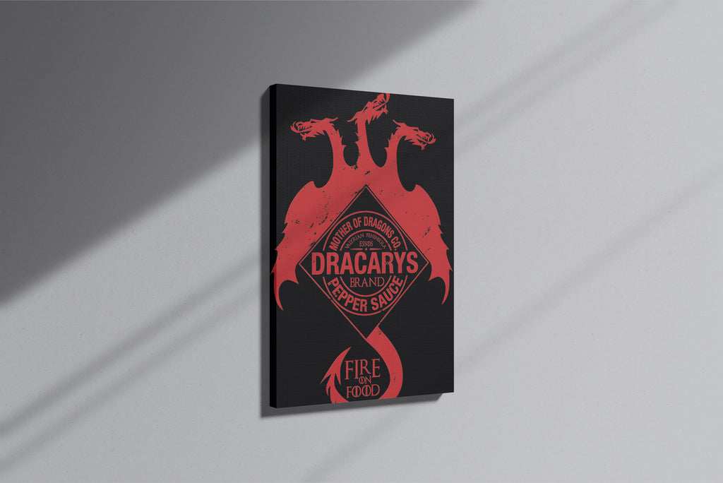 GeekCultcha Game of Thrones Dracarys Themed Premium Canvas Print