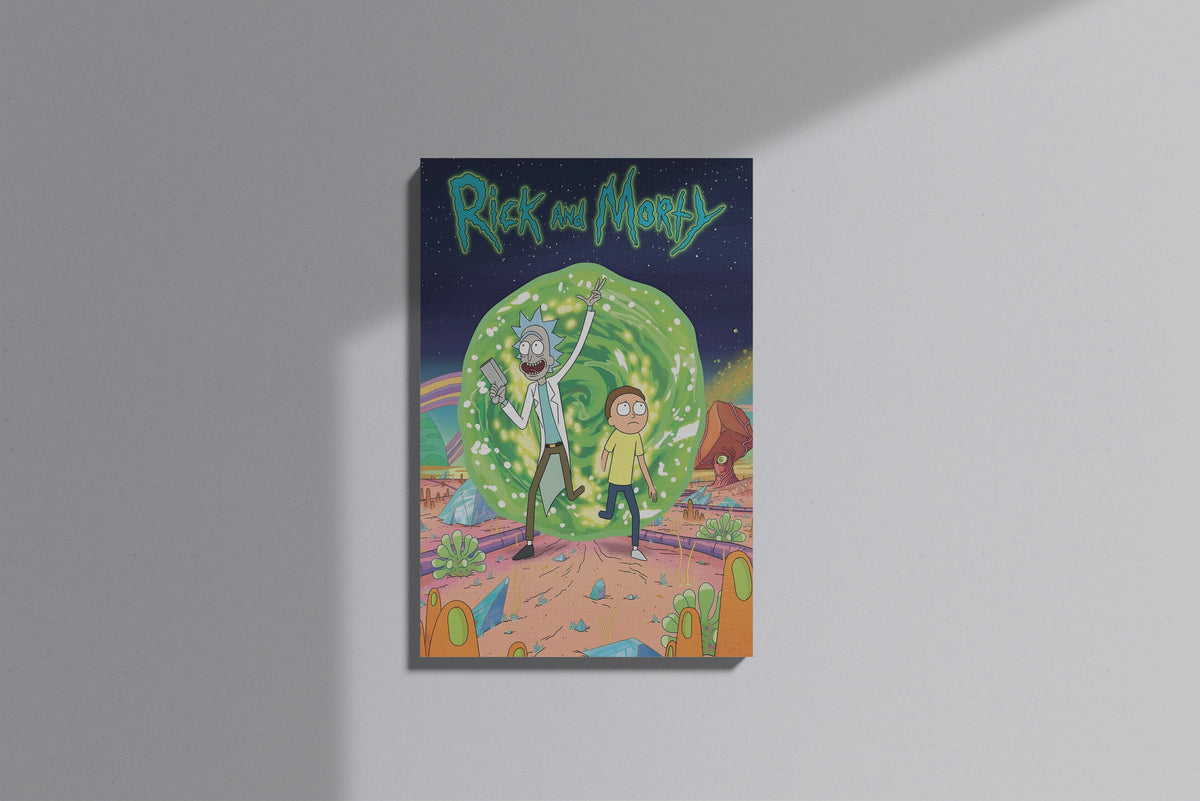 GeekCultcha Rick and Morty Portal Premium Canvas Print
