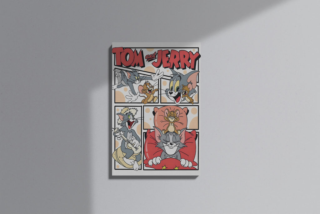 GeekCultcha Tom and Jerry Canvas Painting Cartoon Theme