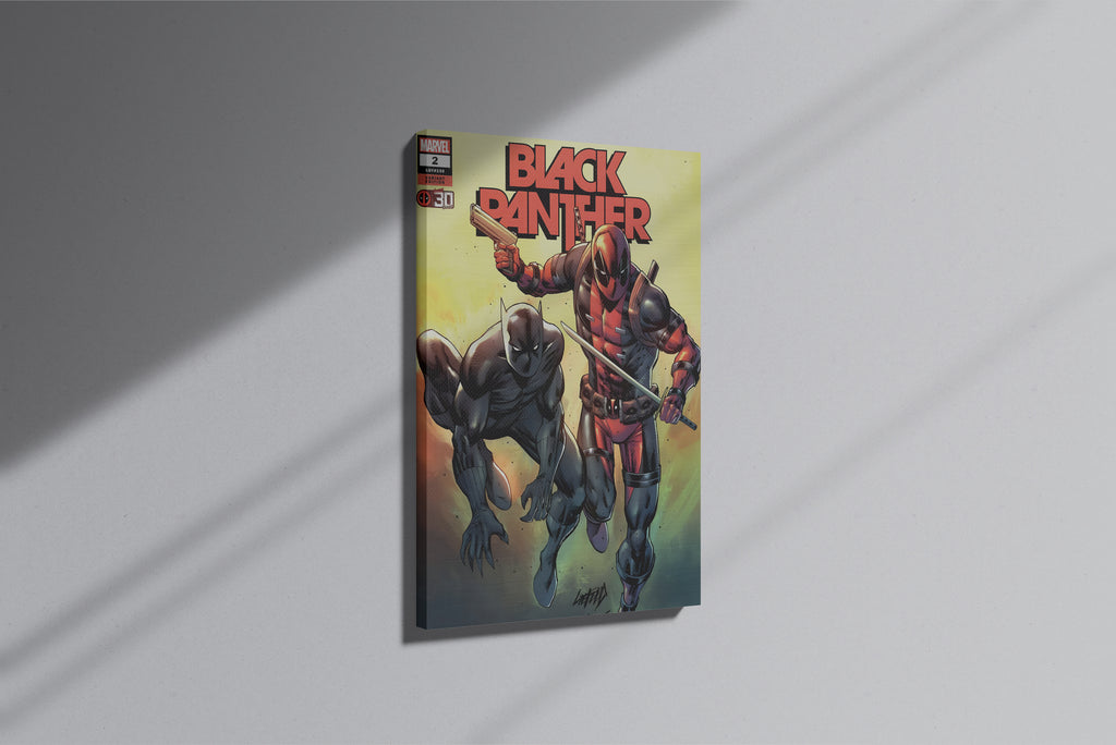 GeekCultcha Marvel Black Panther and Deadpool Premium Canvas Print