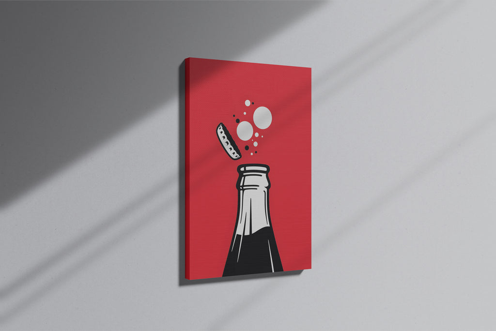 GeekCultcha Coca-Cola Bottle Explosion Premium Canvas Painting