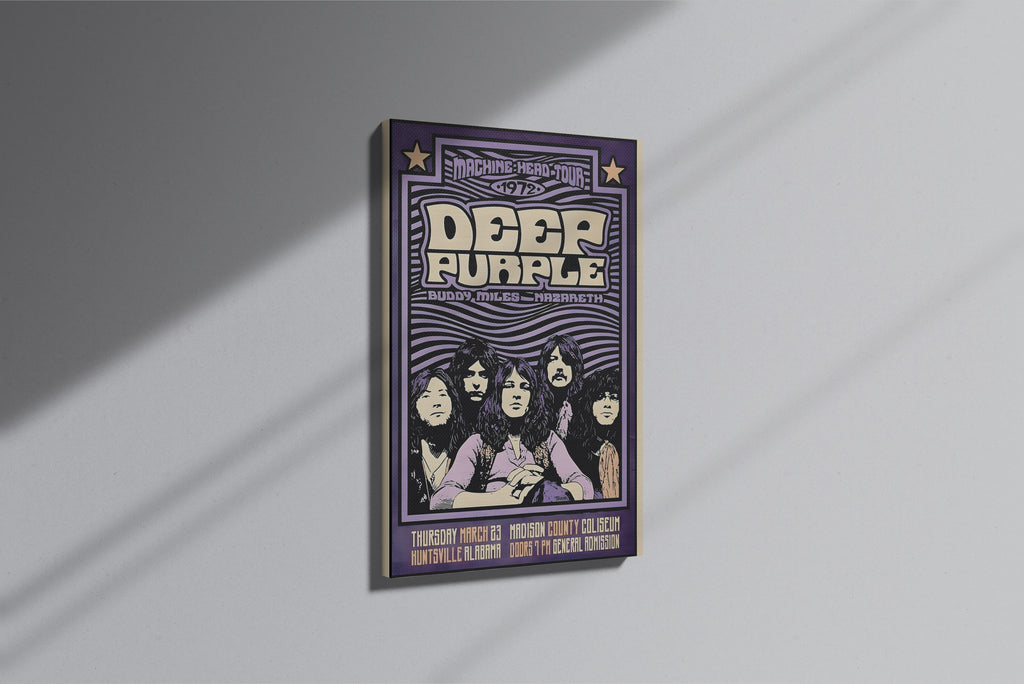 GeekCultcha Deep Purple 1972 Tour Poster Premium Canvas Print