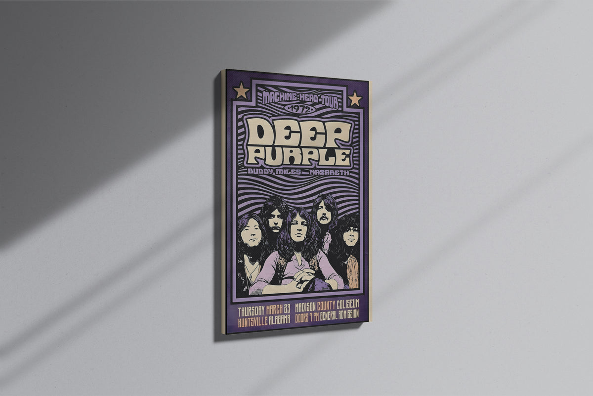 GeekCultcha Deep Purple 1972 Tour Poster Premium Canvas Print