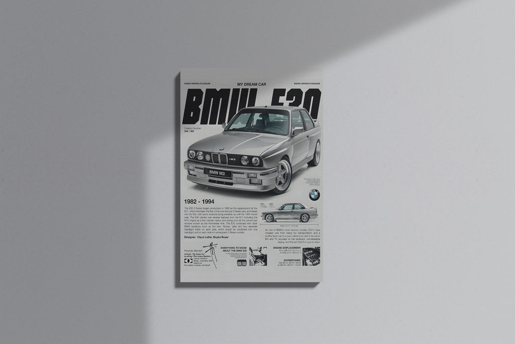 GeekCultcha BMW E30 Premium Canvas Print