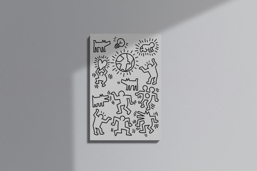 GeekCultcha Keith Haring Patterned Premium Canvas Print