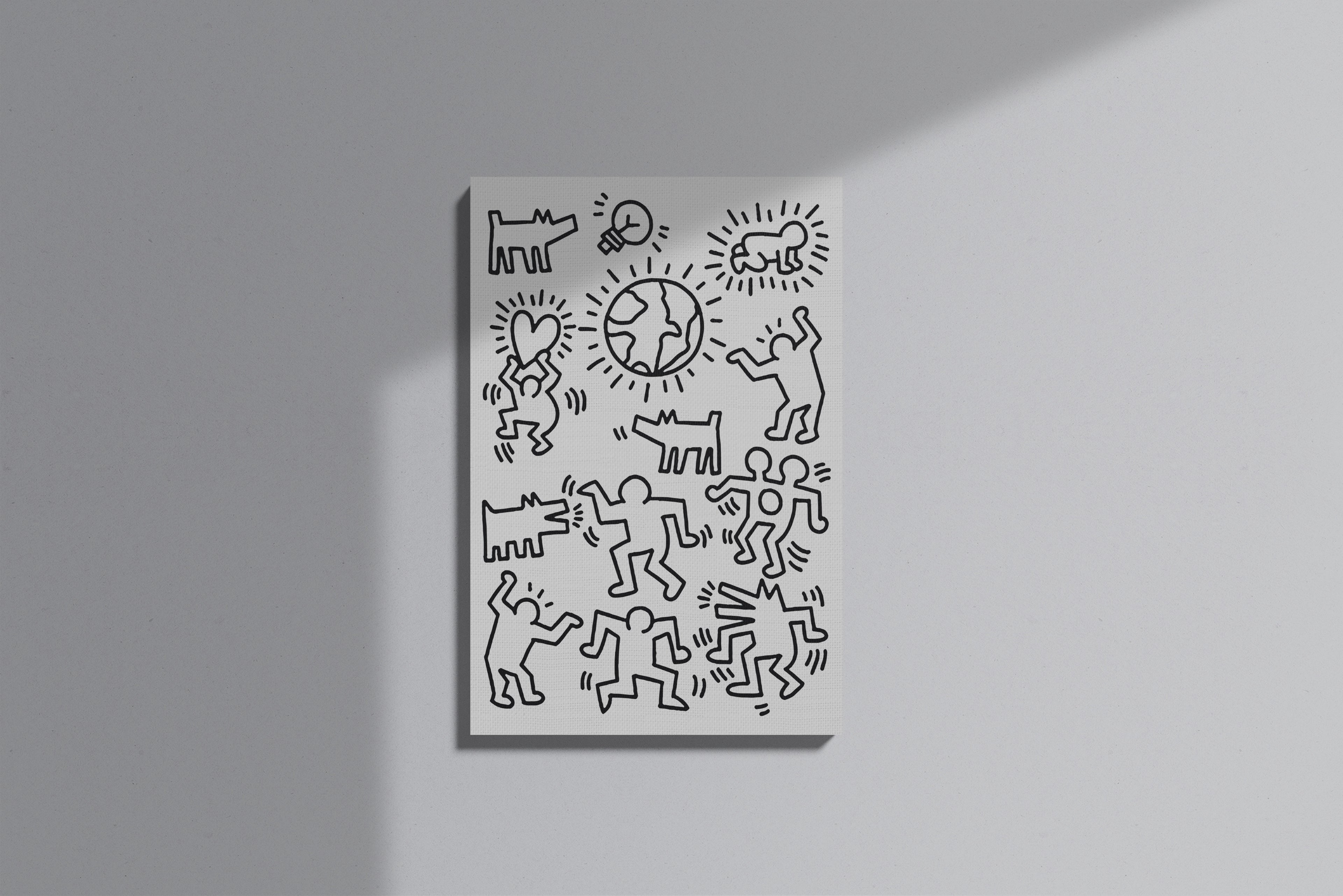 GeekCultcha Keith Haring Patterned Premium Canvas Print