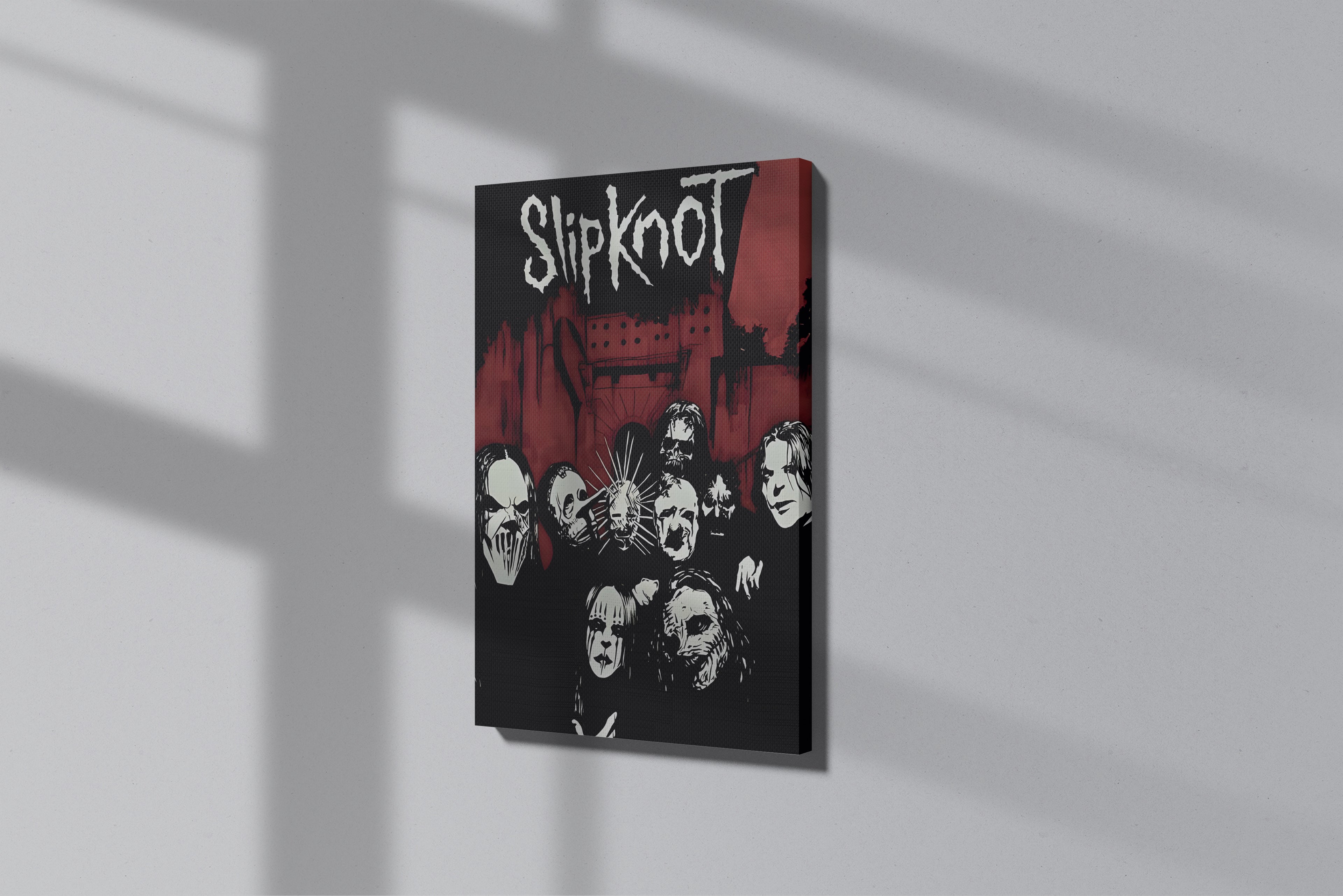 GeekCultcha Slipknot Group Design Premium Canvas Painting