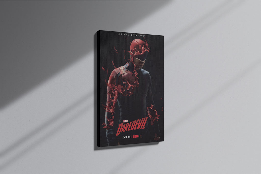 GeekCultcha Marvel Daredevil Premium Canvas Painting Red Style