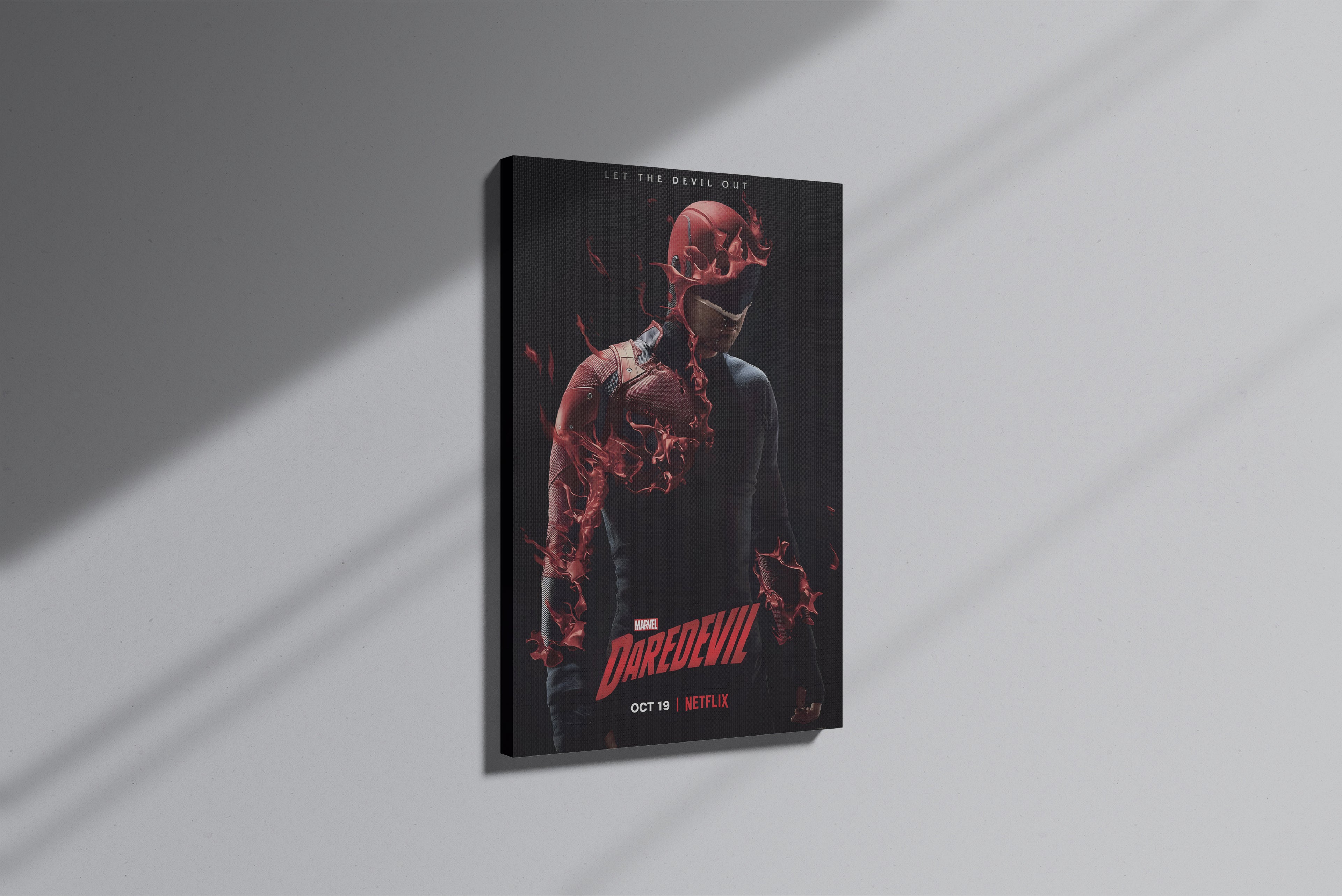 GeekCultcha Marvel Daredevil Premium Canvas Painting Red Style