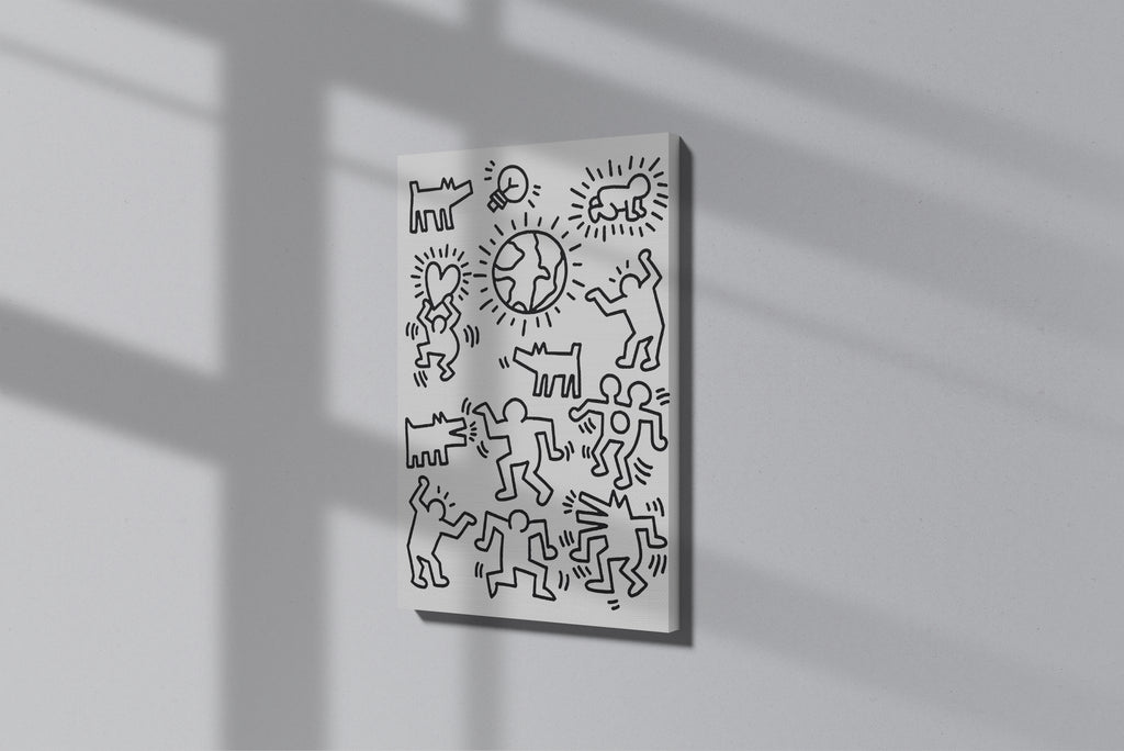 GeekCultcha Keith Haring Patterned Premium Canvas Print