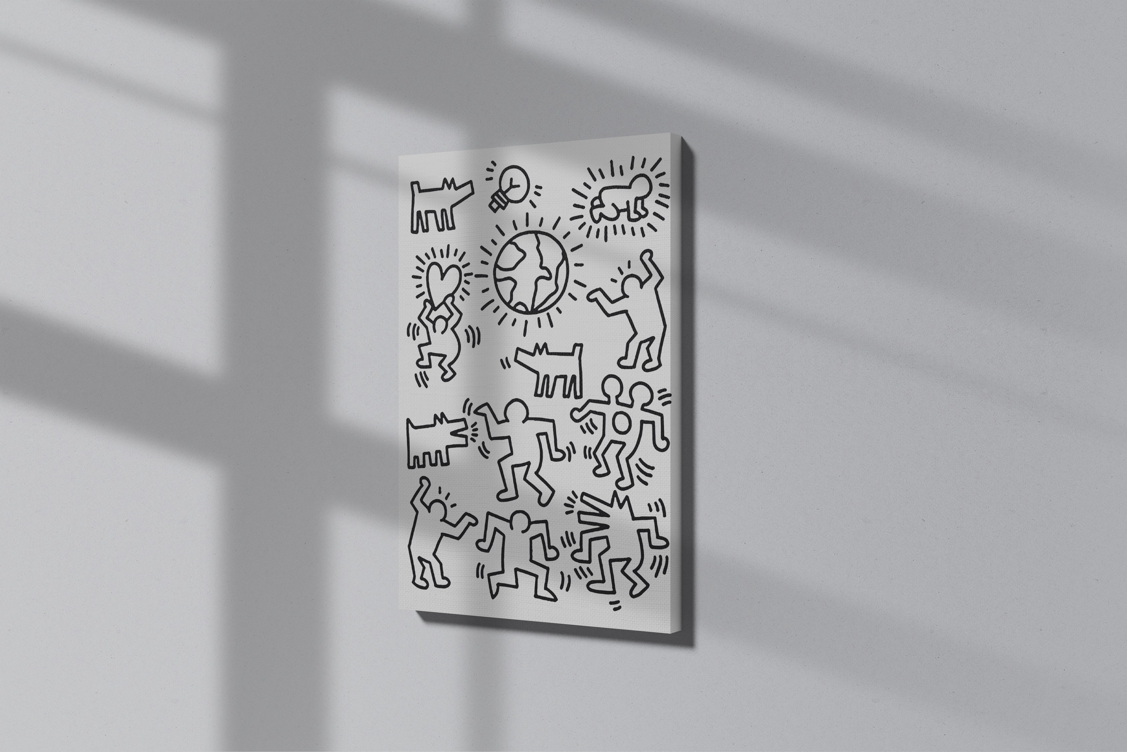 GeekCultcha Keith Haring Patterned Premium Canvas Print