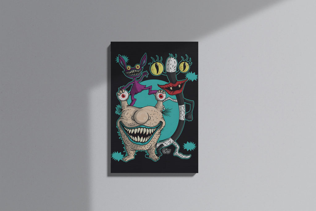 GeekCultcha Aaahh!!! Real Monsters Character Themed Premium Canvas Print