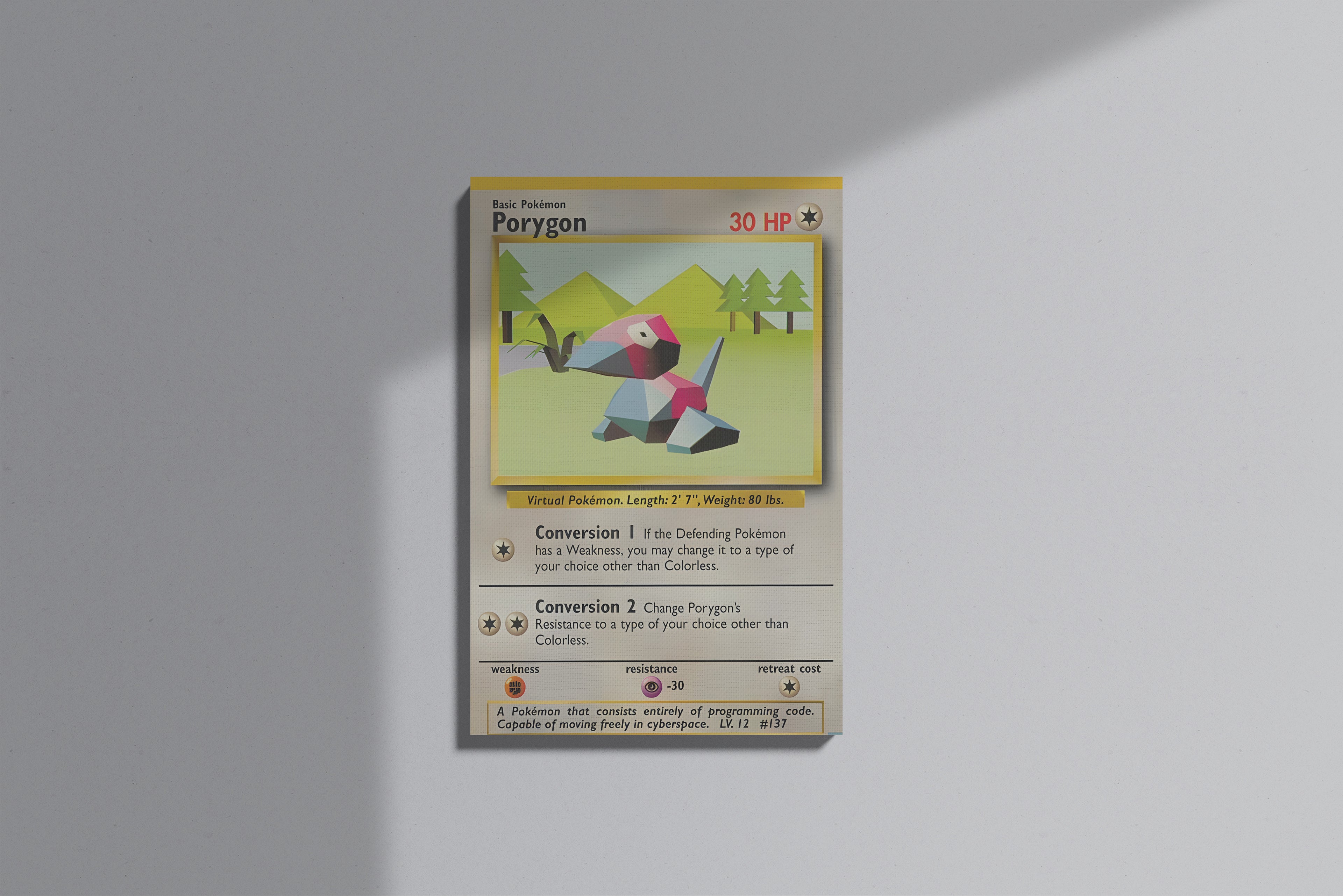 GeekCultcha Pokémon Porygon Premium Canvas Print