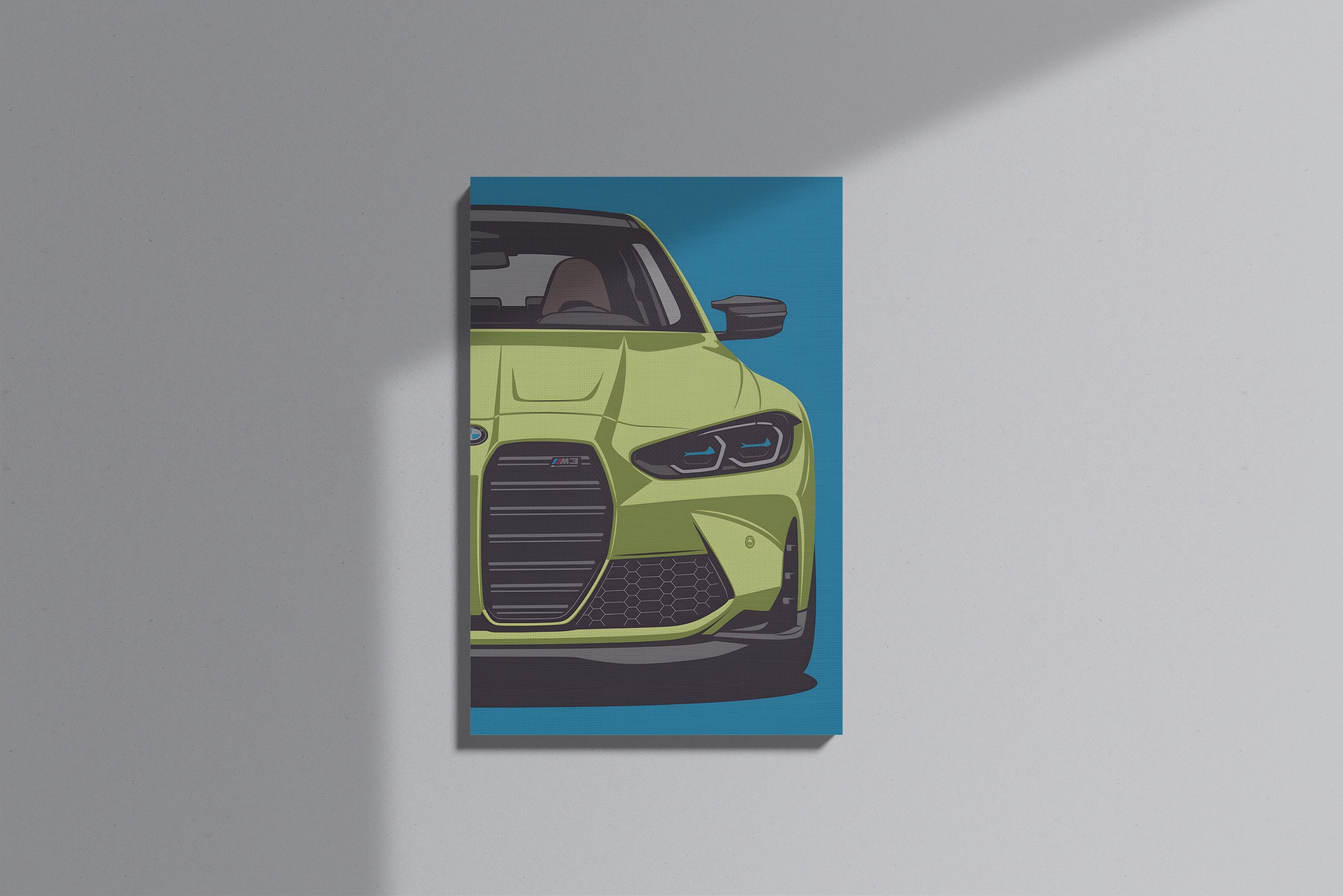 GeekCultcha BMW M3 Sports Car Premium Canvas Painting Modern Style
