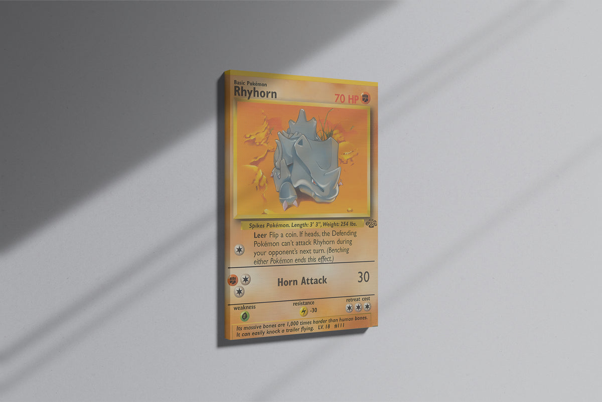 GeekCultcha Pokémon Rhyhorn Themed Premium Canvas Painting