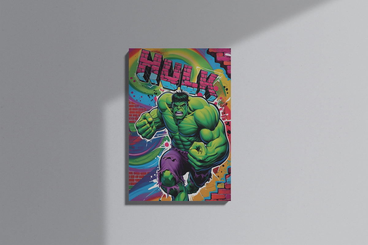 GeekCultcha Marvel Hulk Premium Canvas Painting Comic Book Style