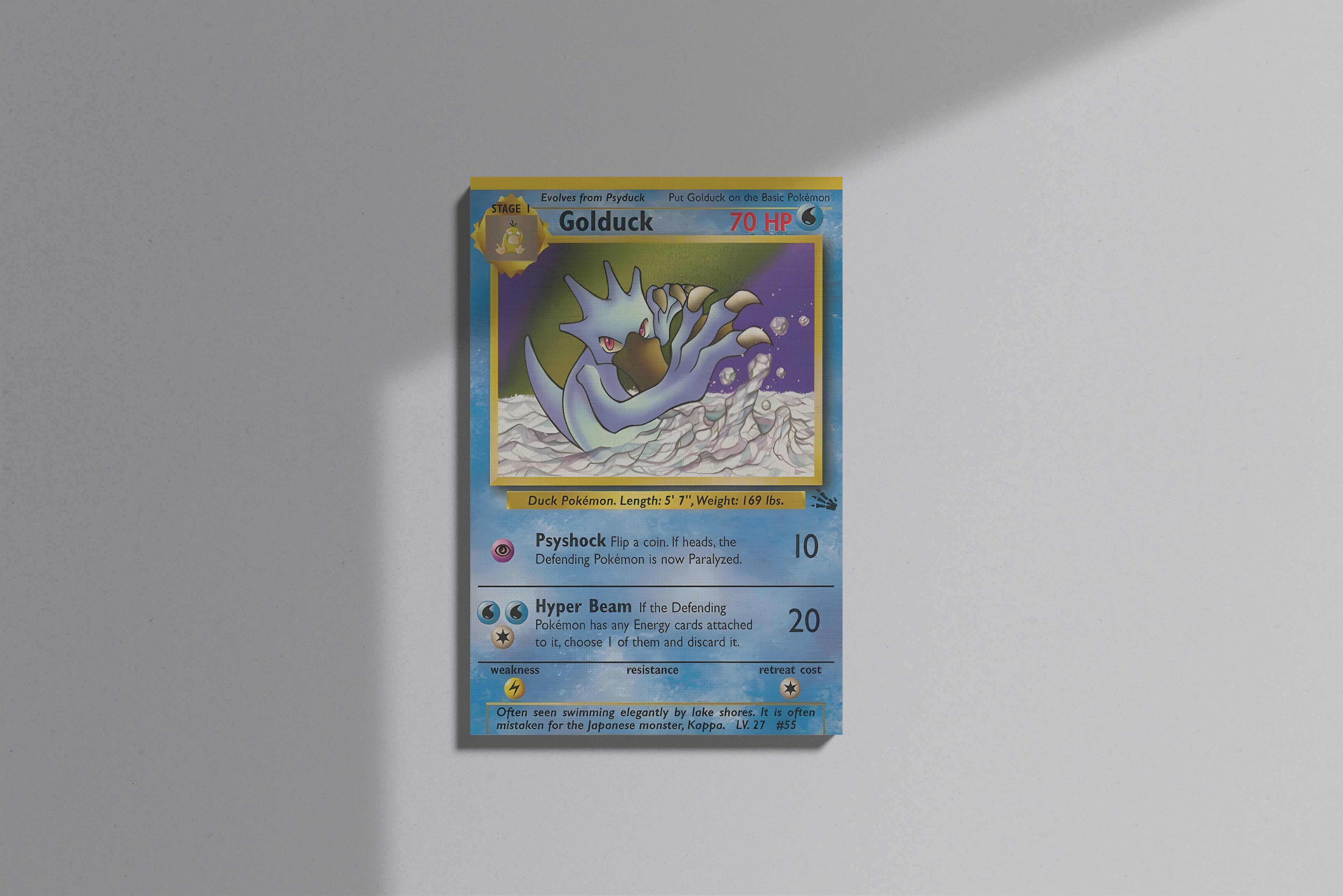 GeekCultcha Pokémon Golduck Themed Premium Canvas Painting