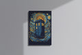 GeekCultcha Doctor Who TARDIS Starry Night Themed Premium Canvas Painting