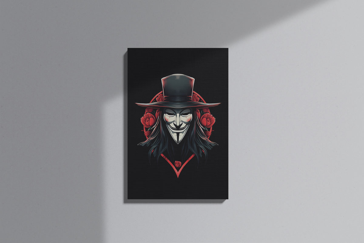 GeekCultcha V for Vendetta Guy Fawkes Premium Canvas Print