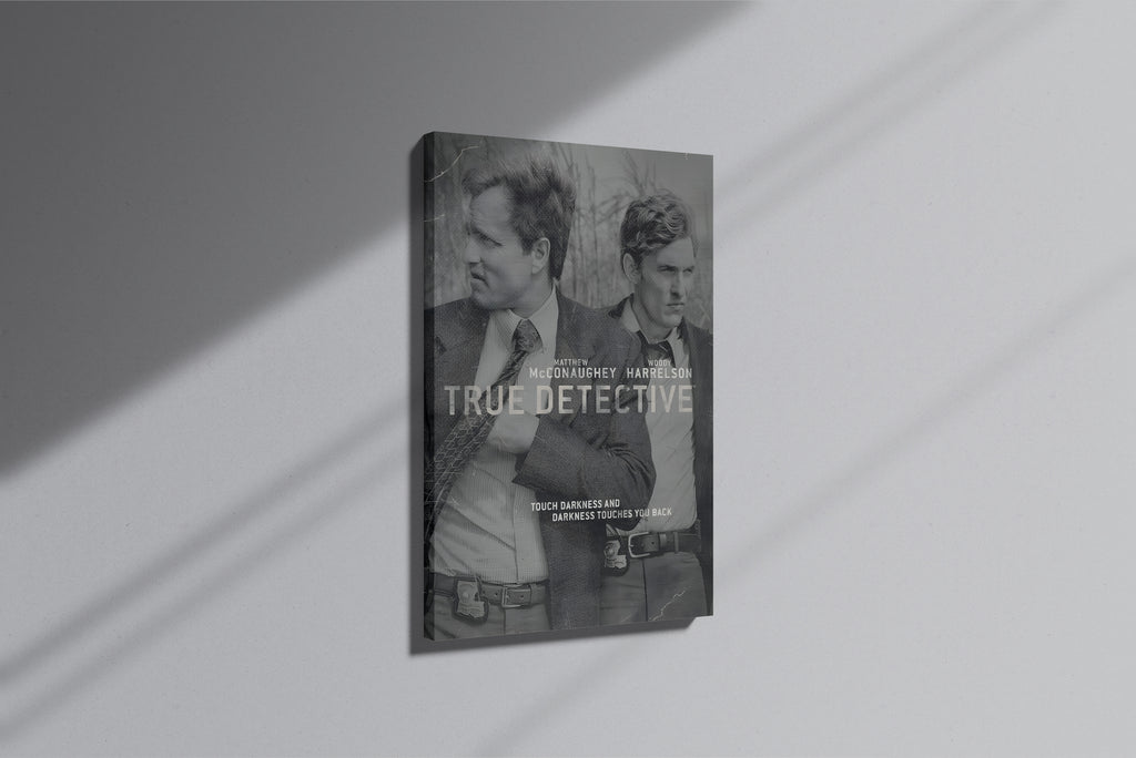 GeekCultcha True Detective Canvas Painting Black and White