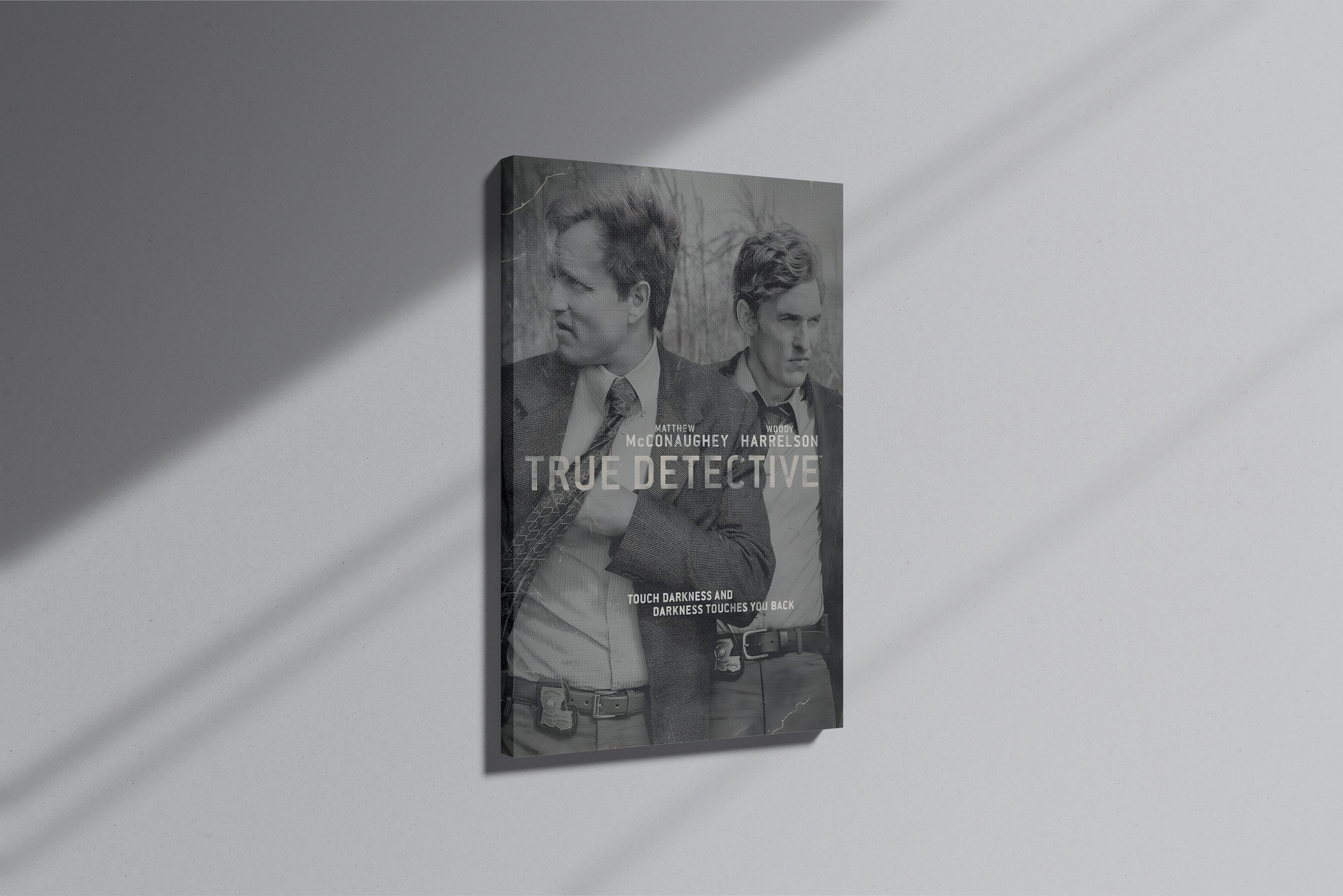 GeekCultcha True Detective Canvas Painting Black and White