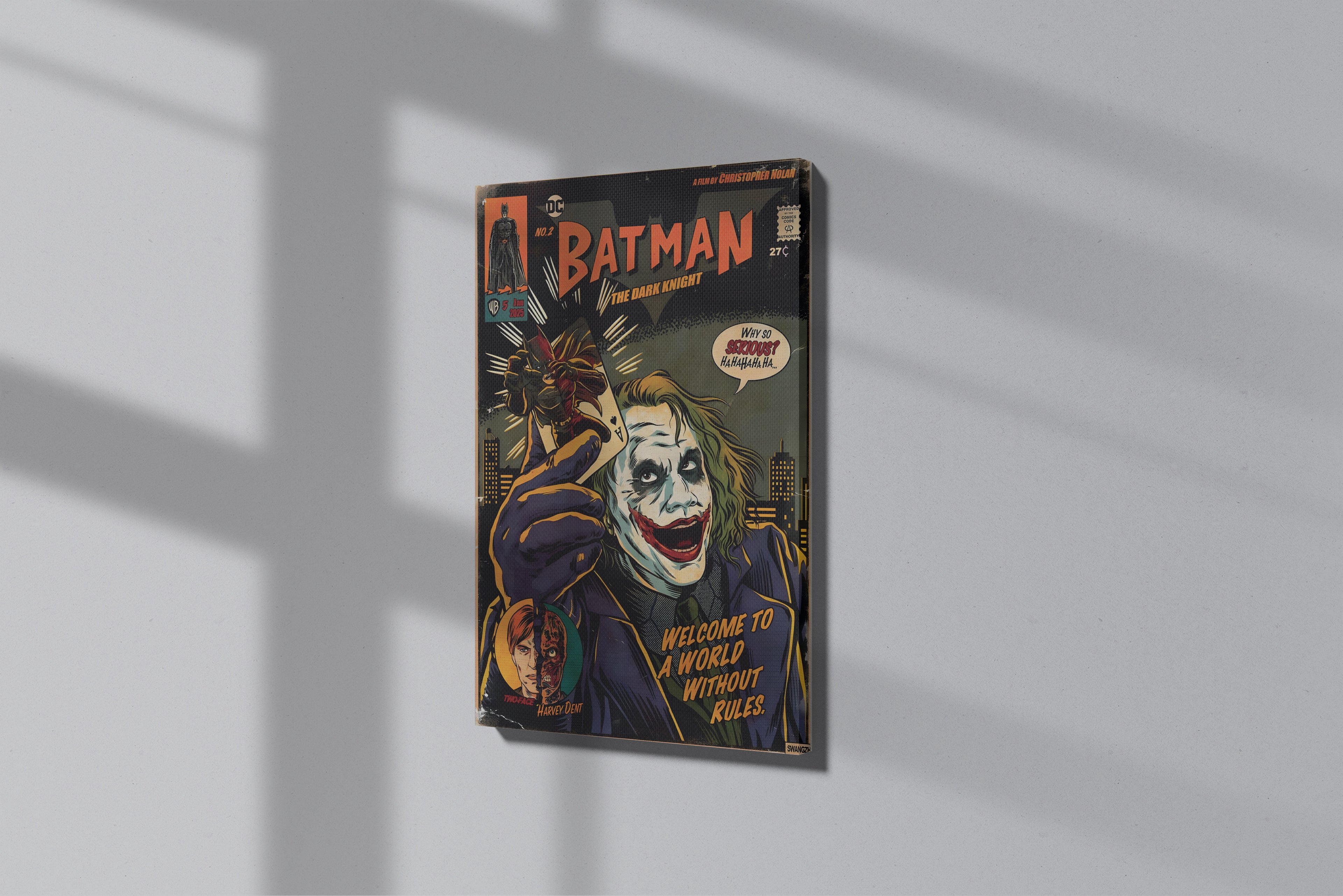 GeekCultcha DC Comics Joker and Batman Premium Canvas Print