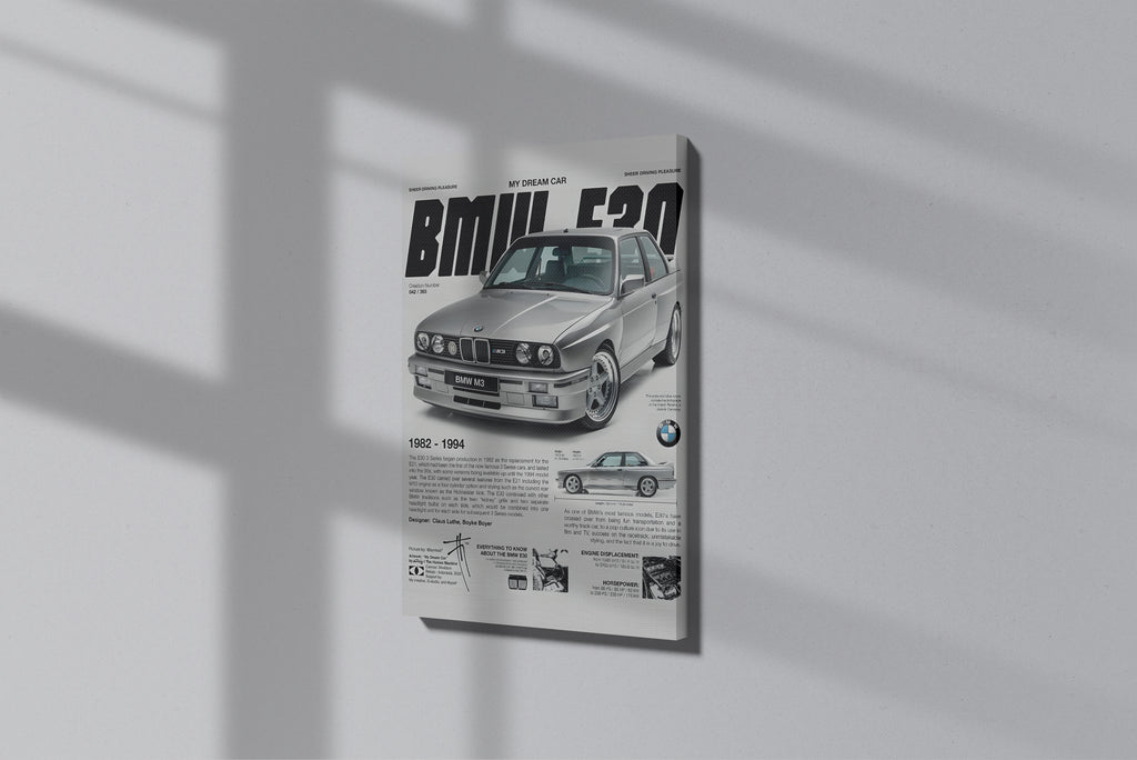 GeekCultcha BMW E30 Premium Canvas Print