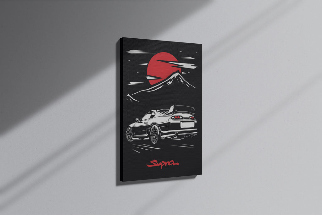 GeekCultcha Premium Canvas Painting of a Toyota Supra Landscape