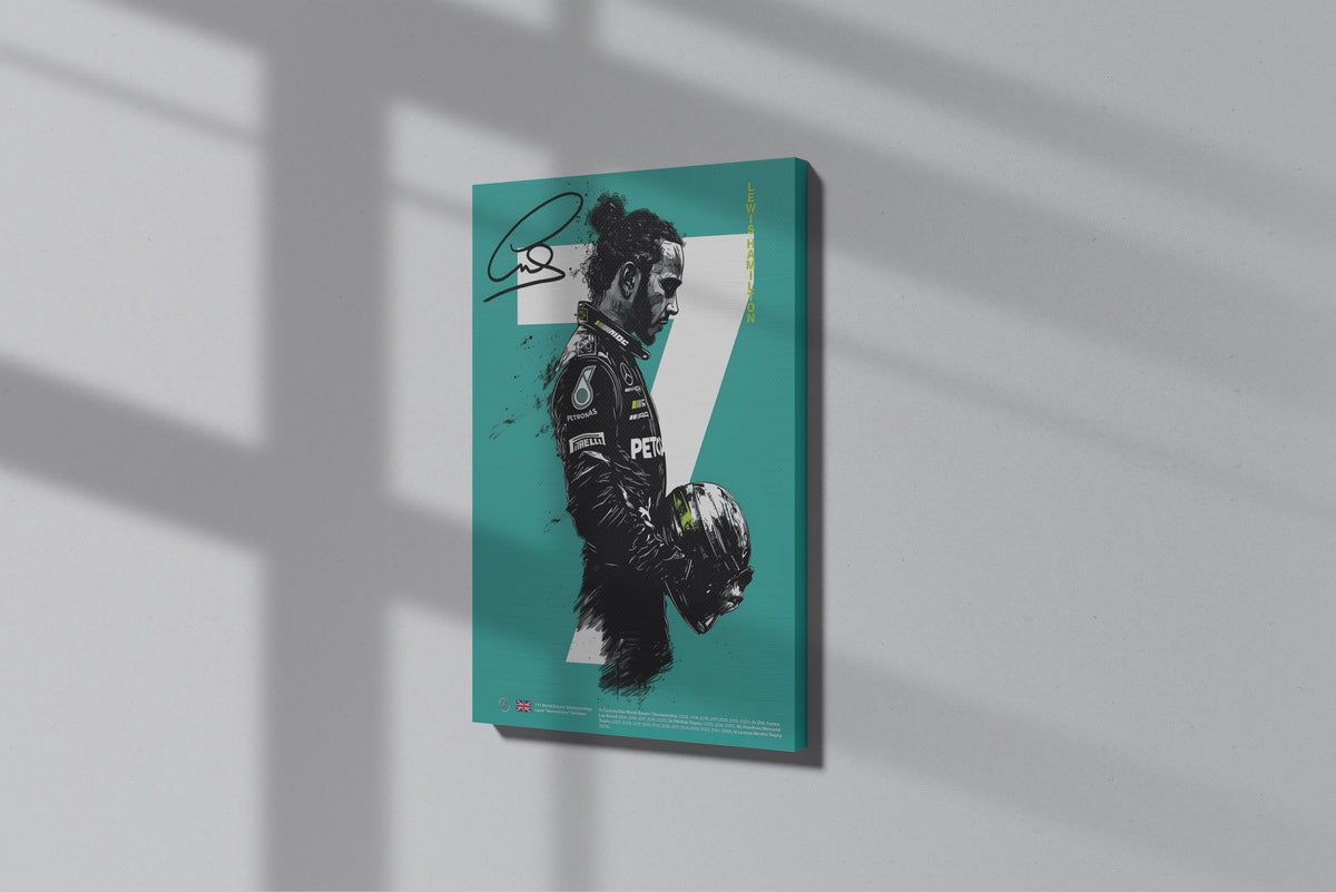 GeekCultcha Mercedes Lewis Hamilton Premium Canvas Print