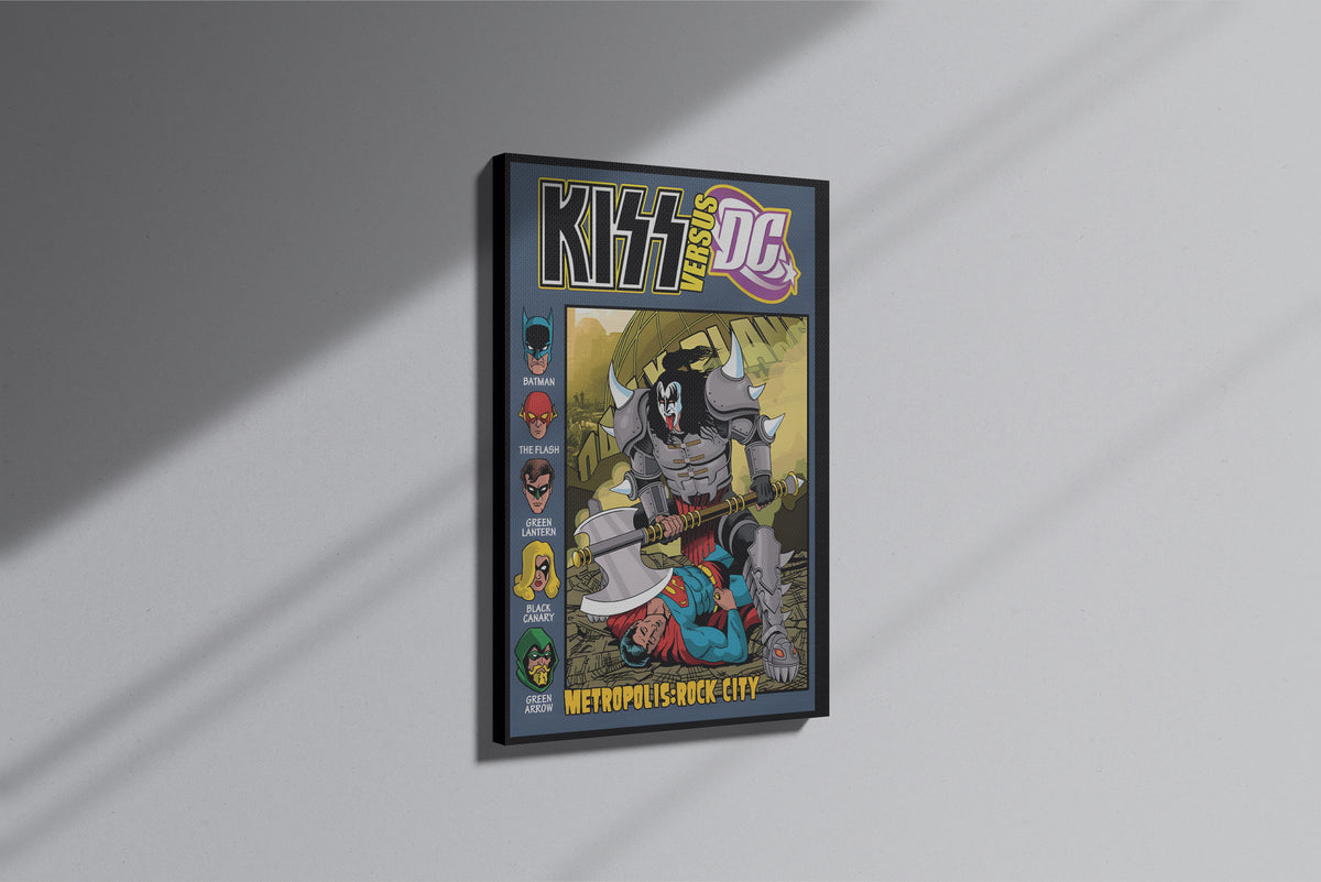 GeekCultcha KISS vs DC Metropolis Rock City Premium Canvas Print