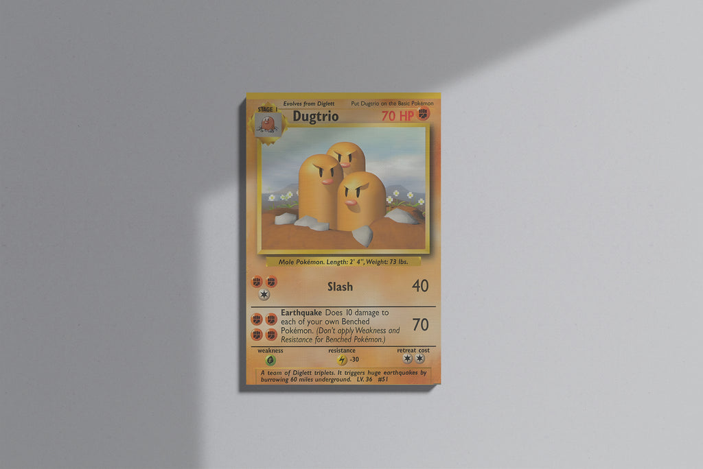 GeekCultcha Pokémon Dugtrio Premium Canvas Print
