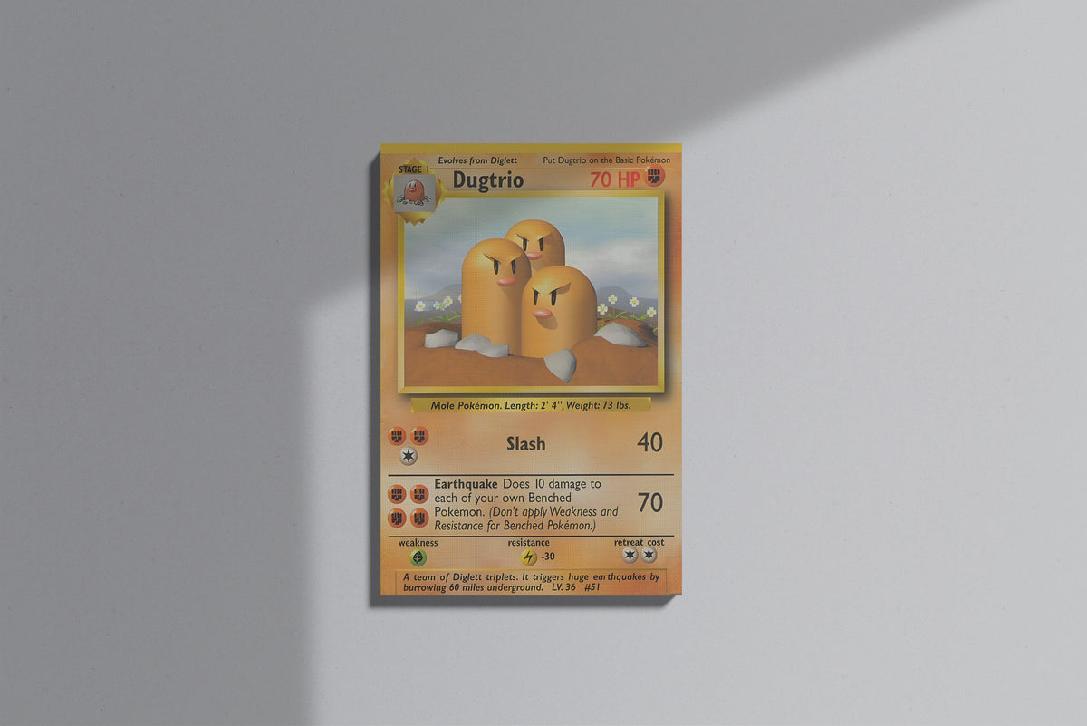 GeekCultcha Pokémon Dugtrio Premium Canvas Print