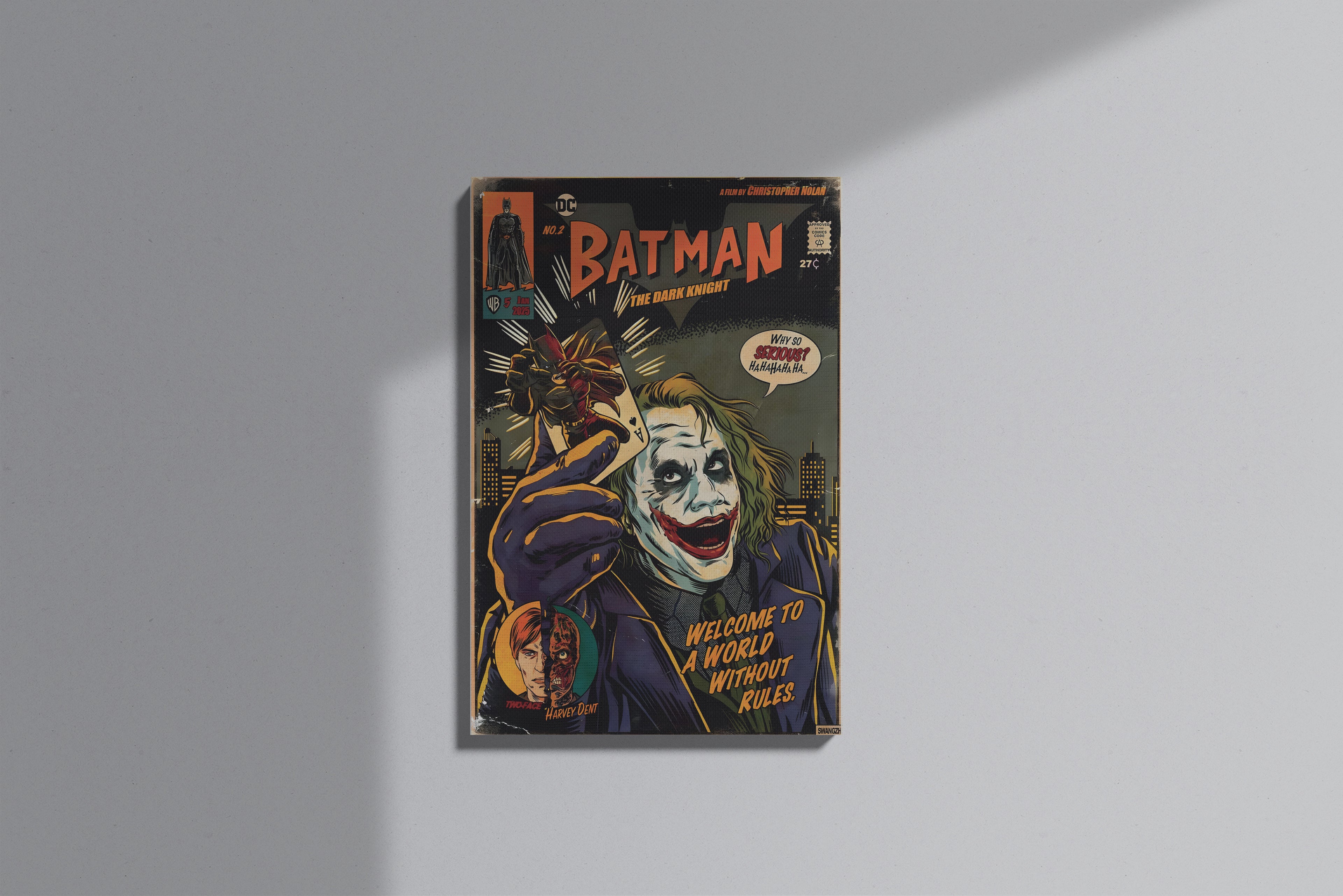 GeekCultcha DC Comics Joker and Batman Premium Canvas Print