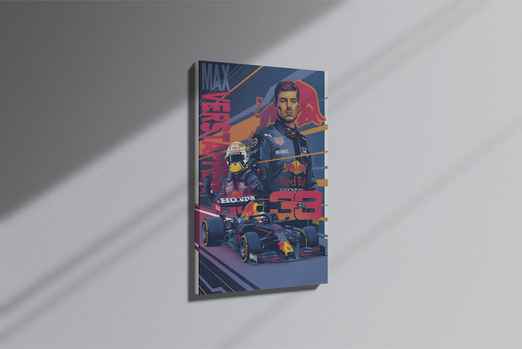 GeekCultcha Red Bull Racing Max Verstappen Premium Canvas Print