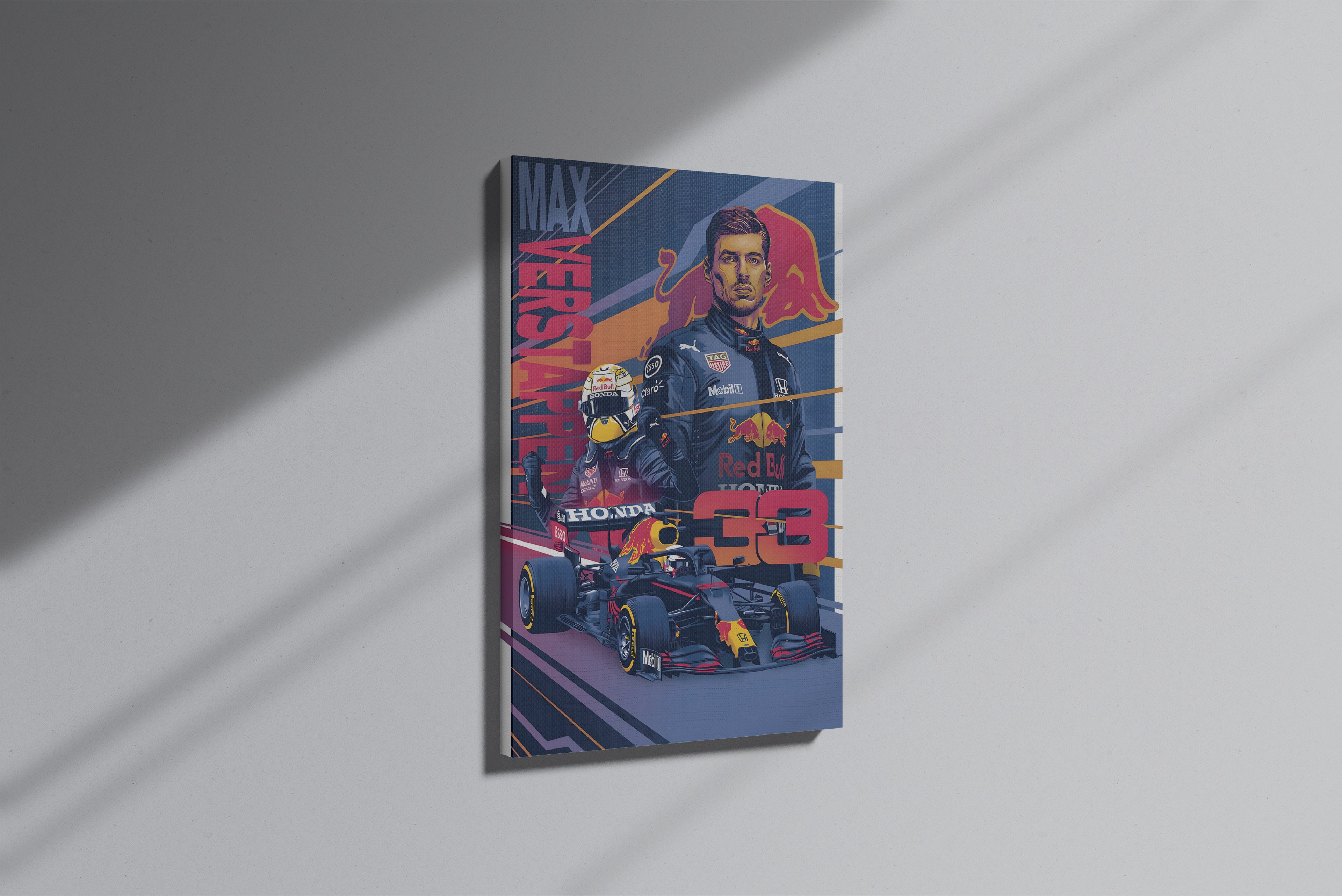 GeekCultcha Red Bull Racing Max Verstappen Premium Canvas Print
